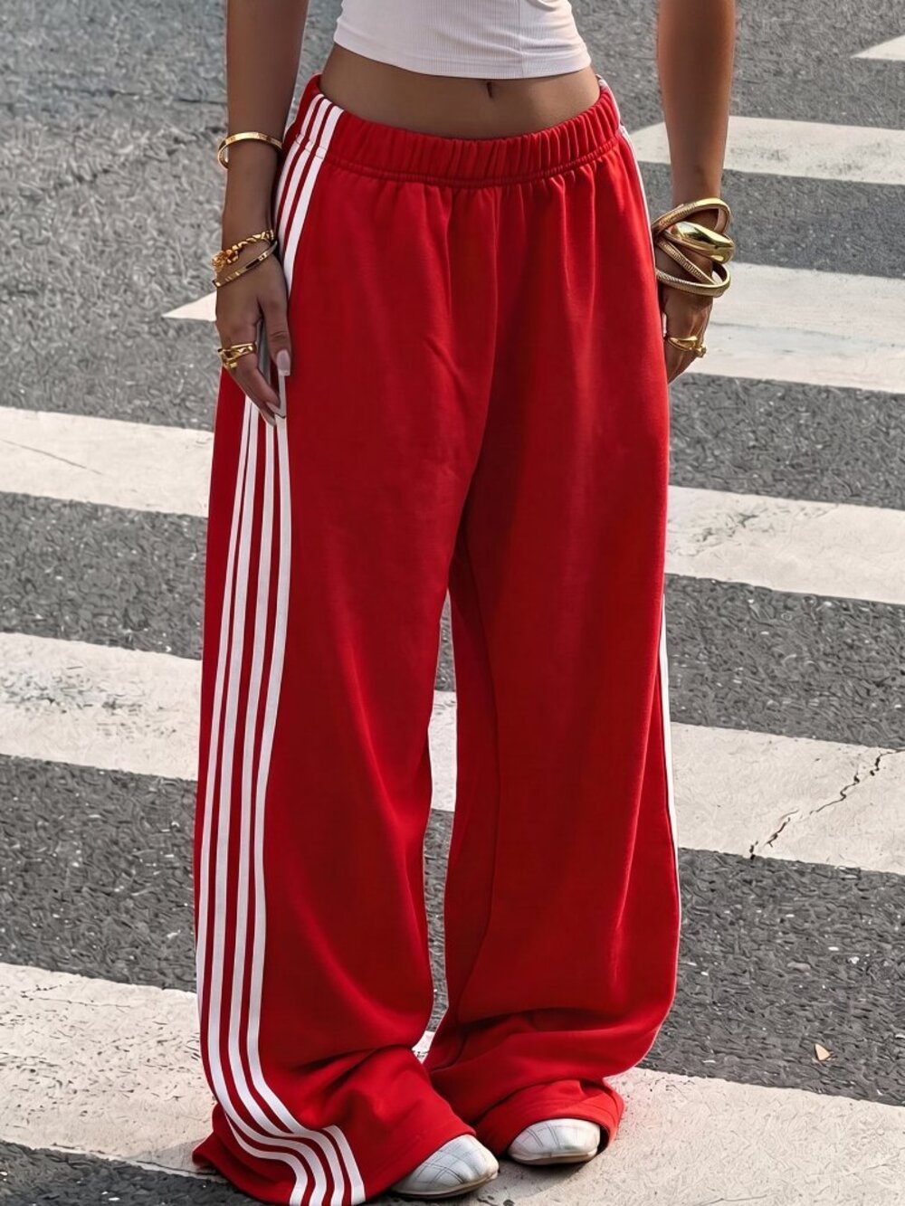 Red Casual Women's Athletic Sweatpants